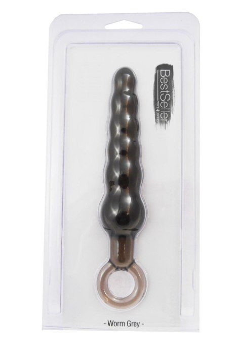 Korek analny z kulkami Worm szary Toyz4lovers