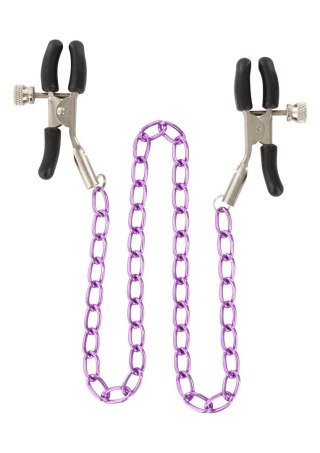Metalowe klipsy na sutki z łańcuszkiem ToyJoy 50 cm