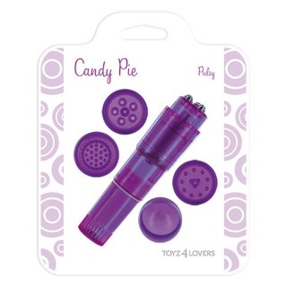 Stymulator z wymiennymi głowicami Candy Pie fioletowy