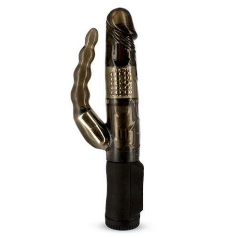Żelowy wibrator z obracającymi się perełkami Toyz4lovers czarny