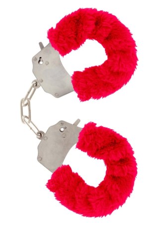 Kajdanki piórkowane ToyJoy Furry Fun czerwone