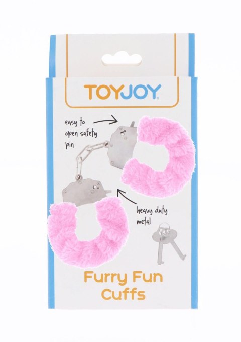 Kajdanki piórkowate regulowane ToyJoy różowe
