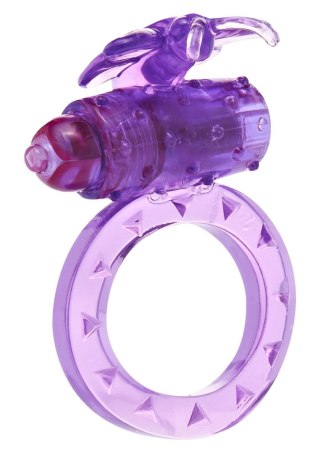 Pierścień erekcyjny wibrujący ToyJoy motyl fioletowy 3 cm
