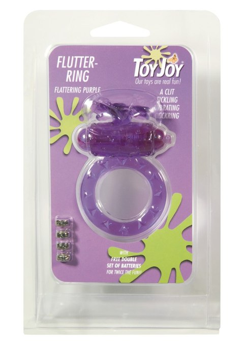 Pierścień erekcyjny wibrujący ToyJoy motyl fioletowy 3 cm