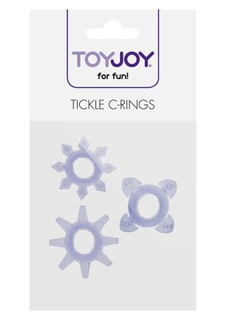 Pierścienie erekcyjne Tickle z wypustkami ToyJoy fioletowe