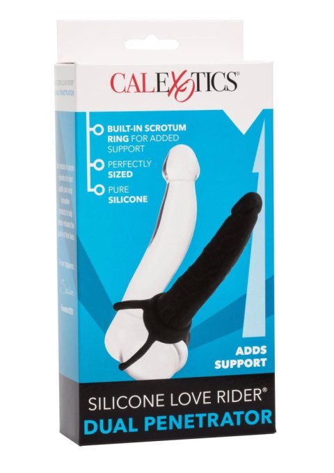 Strap on silikonowy dual penetrator Calexotics czarny 14 cm