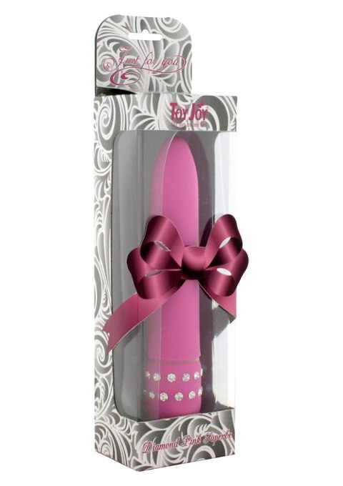 Wibrator ToyJoy Diamond Superbe Vibe różowy z kryształkami 15.5 cm
