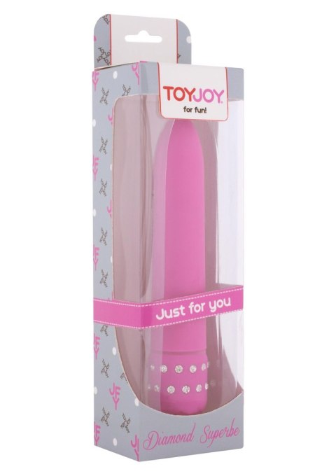 Wibrator ToyJoy Diamond Superbe Vibe różowy z kryształkami 15.5 cm