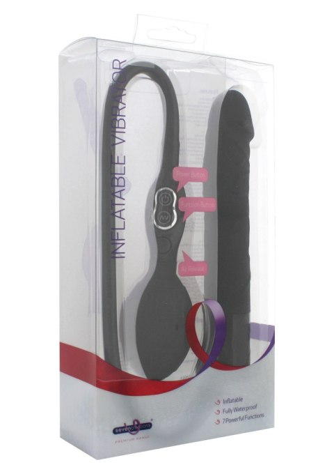 Wibrator realistyczny nadmuchiwany czarny 74 cm