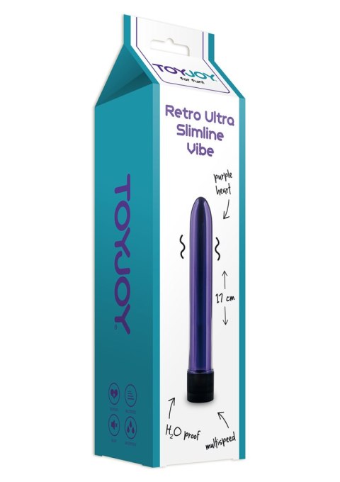 Wibrator ultra smukły ToyJoy Retro fioletowy wodoodporny