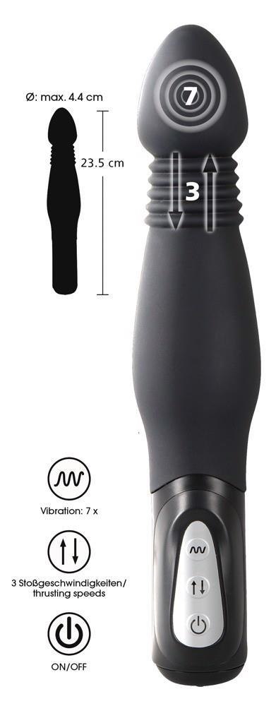 Wibrator analny wstrząsowy You2Toys czarny silikonowy 23,5 cm
