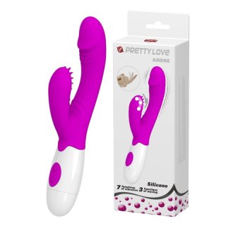 Wibrator punktu G Pretty Love Andre ze stymulatorem fioletowy 20 cm