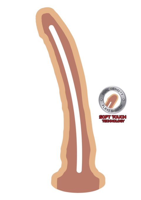 Dildo podwójnej gęstości ToyJoy 23,5 cm jasna skóra