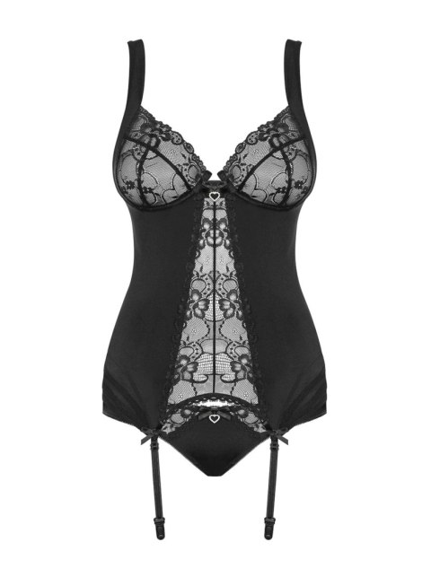 Gorset i figi Obsessive Heartina czarny L/XL