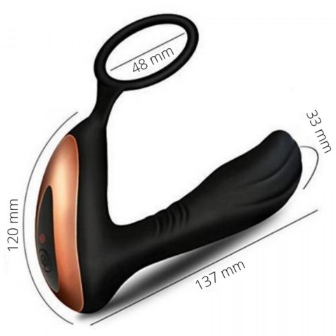 Masażer prostaty z pierścieniem na jądra pilot USB 10 funkcji