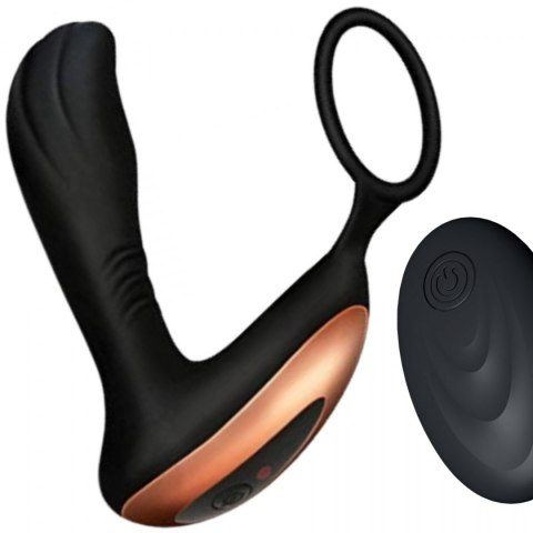 Masażer prostaty z pierścieniem na jądra pilot USB 10 funkcji