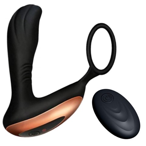 Masażer prostaty z pierścieniem na jądra pilot USB 10 funkcji