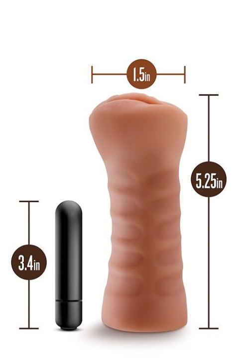 Masturbator z wibracją M for Men Sofia Mocha TPE na baterie AAA