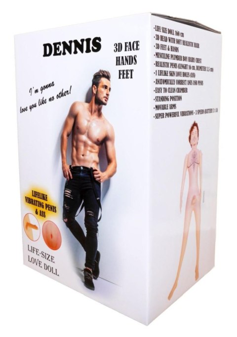 Nadmuchiwana lalka męska Dennis 3D wibrująca