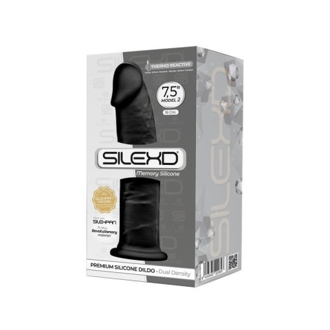 Realistyczne dildo silikonowe Silexd Model 2 czarne 19 cm