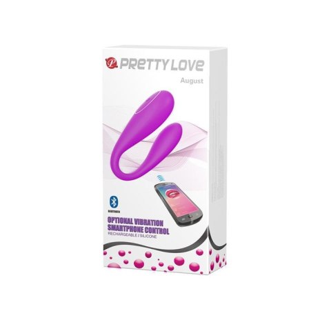 Wibrator silikonowy Pretty Love August Bluetooth USB 12 funkcji