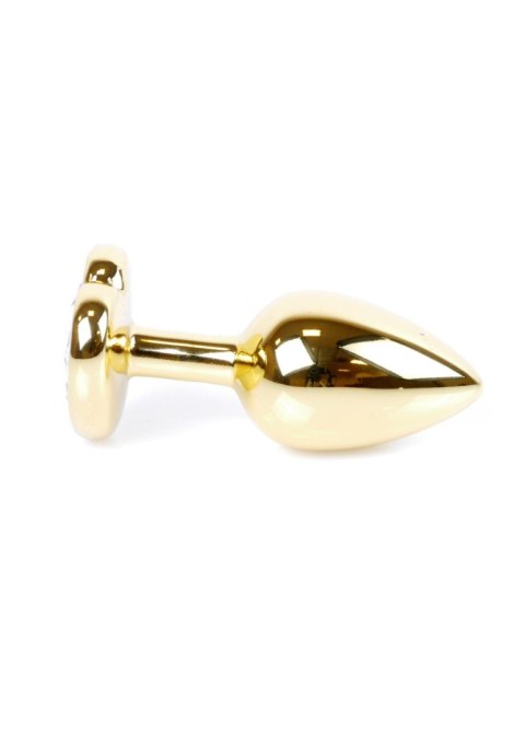 Biżuteria analna HeavyFun Gold Heart ciemnieniebieska 7 cm