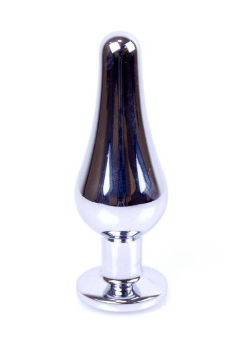 Biżuteria analna HeavyFun srebrna z różowym diamencikiem 9,5 cm