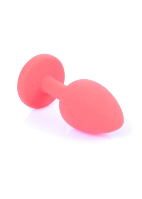 Biżuteria analna silikonowa czerwona z niebieskim diamentem HeavyFun 7 cm