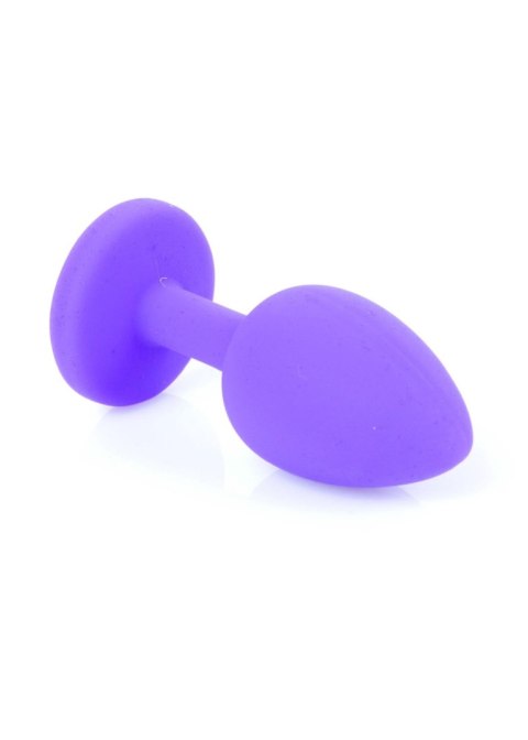 Biżuteria analna silikonowa fioletowa HeavyFun mała czerwony diament 7 cm