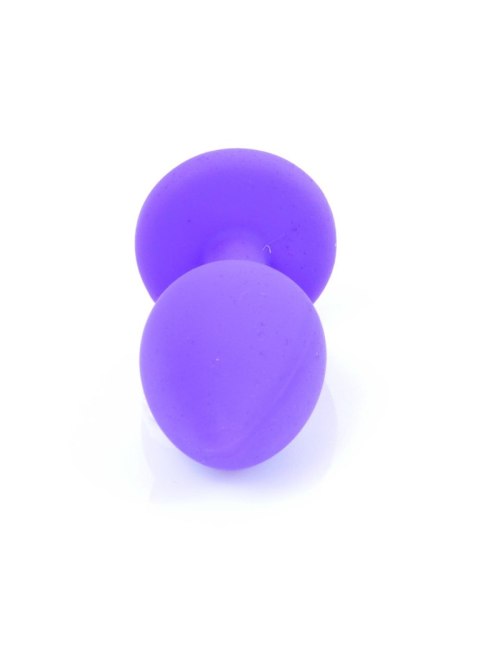 Biżuteria analna silikonowa fioletowa HeavyFun mała czerwony diament 7 cm
