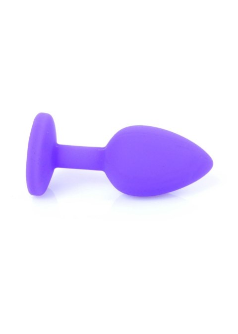 Biżuteria analna silikonowa fioletowa HeavyFun mała czerwony diament 7 cm