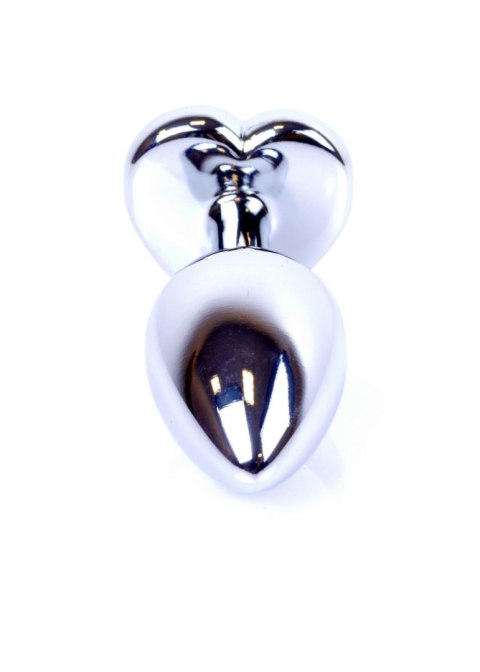 Biżuteria analna srebrna serce fioletowa 7 cm HeavyFun