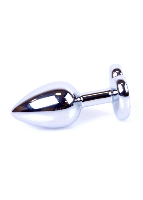Biżuteria analna srebrna serce fioletowa 7 cm HeavyFun