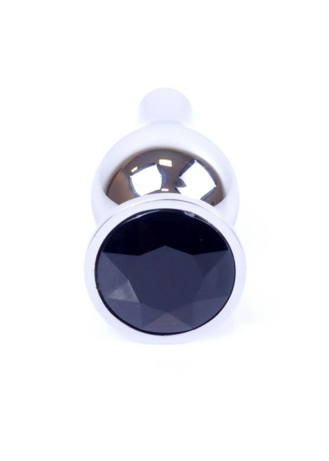 Biżuteria analna srebrna z czarnym diamentem HeavyFun 9,5 cm