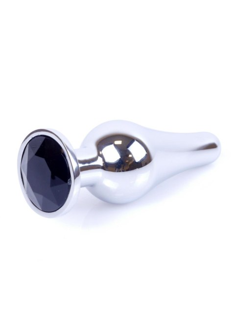 Biżuteria analna srebrna z czarnym diamentem HeavyFun 9,5 cm