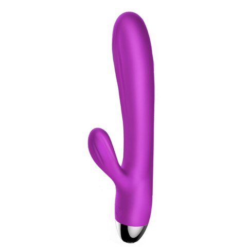 Fioletowy silikonowy wibrator-pulsator USB 14 funkcji z podgrzewaniem