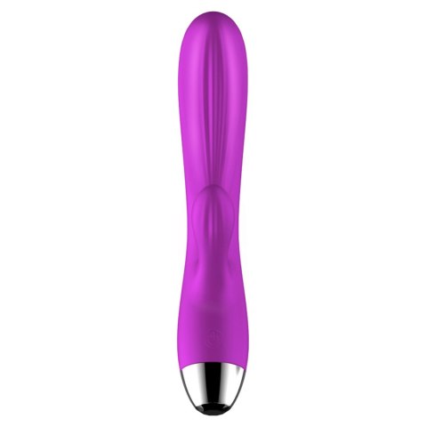 Fioletowy silikonowy wibrator-pulsator USB 14 funkcji z podgrzewaniem