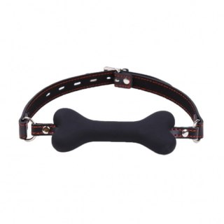 Knebel w kształcie kości silikonowy Kinky Pleasure czarny