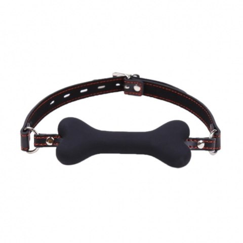 Knebel w kształcie kości silikonowy Kinky Pleasure czarny