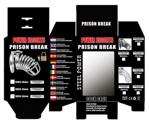 Męski pas cnoty metalowy Prison Break z zamkiem 50 mm