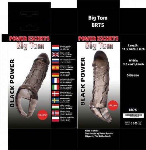 Przedłużka na penisa Big Tom czarna 11 5 cm