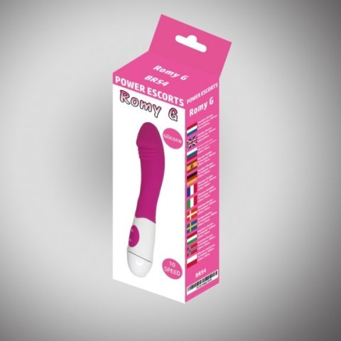 Romy G Różowy Wibrator Silikonowy 20 cm 10 Prędkości