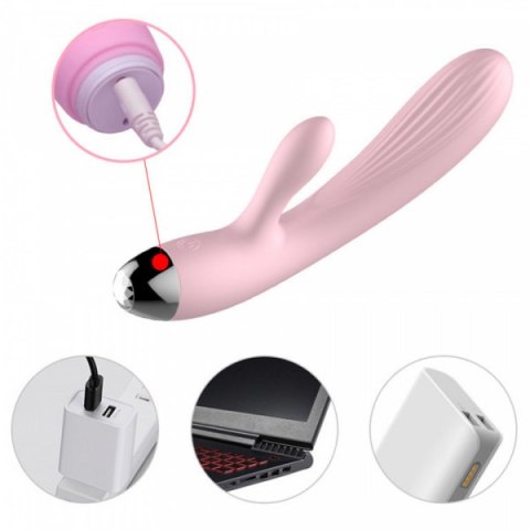 Silikonowy Wibrator B-Series Różowy USB 10 Funkcji z Podgrzewaniem