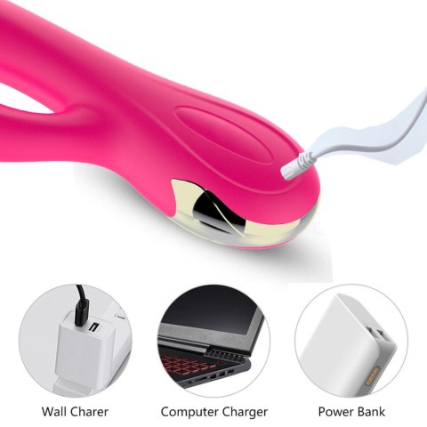Silikonowy wibrator USB 7 funkcji z boosterem i ogrzewaniem