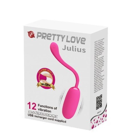 Bezprzewodowe wibrujące jajko Pretty Love Julius Egg różowe 12 funkcji