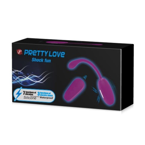 Bezprzewodowe wibrujące jajko silikonowe Pretty Love fioletowe z porażeniem