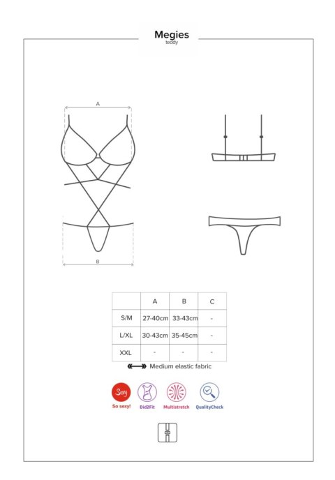Body Megies Obsessive geometryczne koronkowe czarne S/M