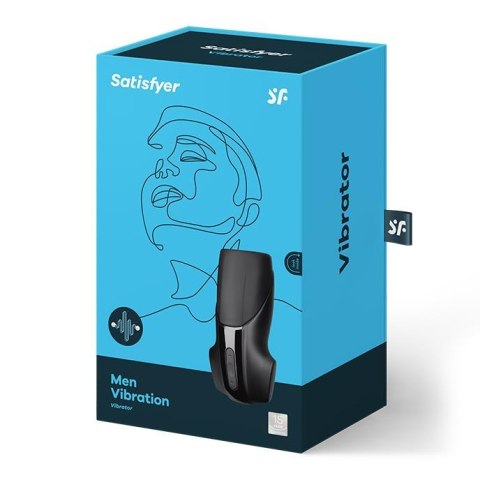 Masturbator z wibracją Satisfyer Men Vibration czarny USB 7 cm
