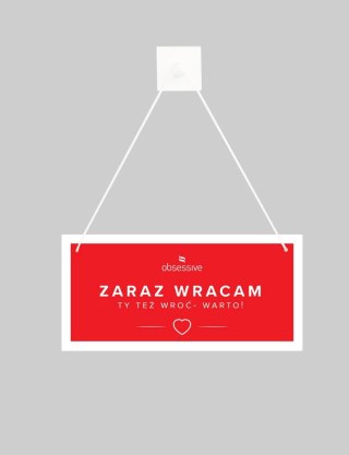 Tabliczka na drzwi otwarte zamknięte Obsessive z sznurkiem