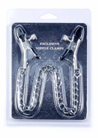 Klipsy na sutki regulowane z łańcuszkiem Fetish B Series 39 cm